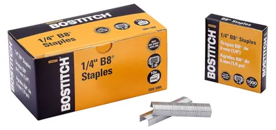 Image de Agrafeuses Bostitch B8 PowerCrown, agrafes de 0,6 cm, quantité totale de 10 000, réparties dans 10 boîtes séparées
