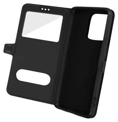 Image de Avizar, Apple iPhone 13 Pro Max Cover double fenêtre & stand, noir