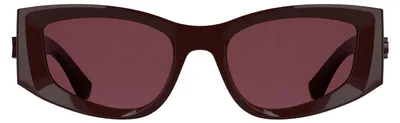 Zdjęcie produktu dla Okulary przeciwsłoneczne damskie Calvin Klein Jeans CKJ26608S - kolor burgundowy, soczewki w odcieniu czerwieni