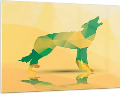 Produktbild von Bilder auf glas - Wolf modern Grafik - 120x80cm - Glasbilder - Wandbilder - Kunstdruck - zum Aufhängen bereit - Wanddekoration aus Glas - Glas Bilder - Wandbild auf Glas - Einteilig - GAA120x80-2809