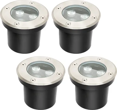 Obrázok produktu pre Bettizia 4x 3W zemné svetlo IP65 vonkajšie LED svetlo zemné zapustené reflektory zemné reflektory zemné lampy teplá biela
