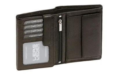 Produktbild von LEAS Geldbörse Herren extra kompakt mit RFID Schutz, Herren Geldbeutel in Echt-Leder, Portmonee im Hochformat mit Geschenk Box, schwarz