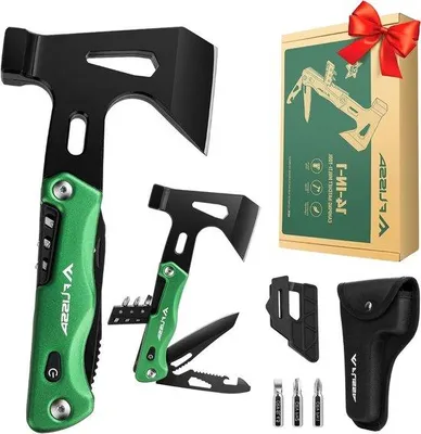 Image de kit d'accessoires de camping 14-en-1 multi-outils avec couteau pliant - Cadeaux pour hommes