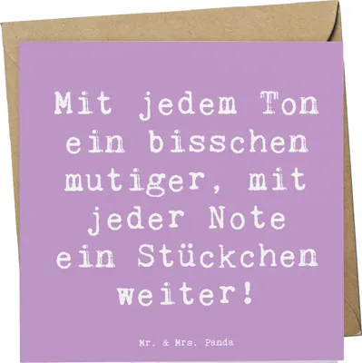 Produktbild von Mr. & Mrs. Panda Grußkarte Spruch Ein neues Musikinstrument lernen - Lavendeltraum - Geschenk, Vertrauem, Zuversicht, Lebenshilfe, anlasskarte, Mut, Trost, Unterstützung