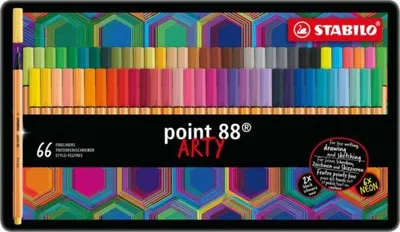 Immagine prodotto di STABILO Pen 68 Arty Set in valigetta di metallo 66 pezzi