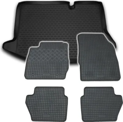Produktbild von Gummi Kofferraumwanne + Fußmatten Set für Ford Fiesta MK7, Bj. 8/2008-2017