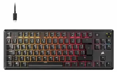 Produktbild von Corsair K70 CORE TKL, Tenkeyless (80 - 87 %), Kabelgebunden, USB, Mechanischer Switch, RGB-LED, Schwarz