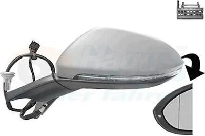 Produktbild von VAN WEZEL 5766815 Außenspiegel Seitenspiegel Links für VW Golf VII Schrägheck (5G1, BQ1, BE1, BE2) Asphärisch Beheizt Grundiert