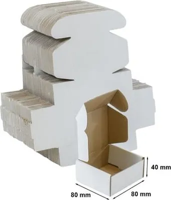 Zdjęcie produktu dla Fasonowe KartonY 80x80x40mm BIAŁE Pudełka 10 szt Gabaryt A małe