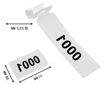 Produktbild von Nummerierte Schlaufenetiketten 0001-1000 mit Abreißstreifen 250x38 mm - 1000 Stück