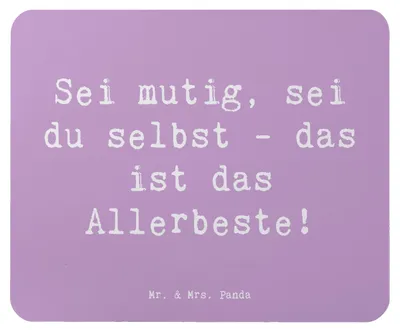 Produktbild von Mr. & Mrs. Panda Mauspad Spruch Mutig zu sich selbst stehen - Lavendeltraum - Geschenk, Mousepad, Mouse Pad, Mut, Inspiration, pc, Selbstliebe, Zuversicht, Trost