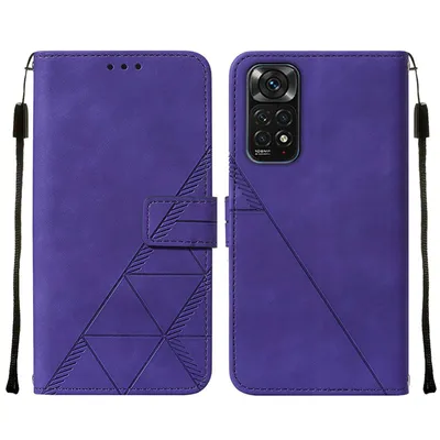 Produktbild von Redmi Note 11S Hülle, Schlank Prägung Flip Leder Kartenfächer Schutzhülle mit Ständer für Xiaomi Redmi Note 11S / Note11 4G Lila