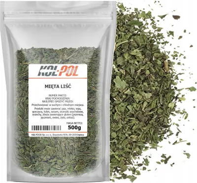 Zdjęcie produktu dla MIĘTA ZIELONA 500g Liść mięty suszona naturalna herbata ziołowa Kol-Pol