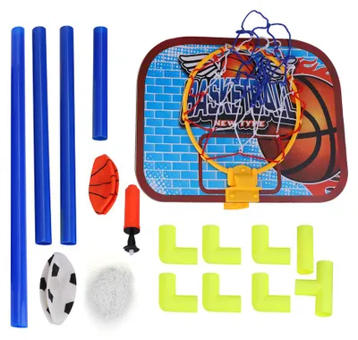 Productafbeelding van Binnen-/buitenminibasketbal-voetbalset, achterwand, set voetbalbeschermers, kinderspeelset