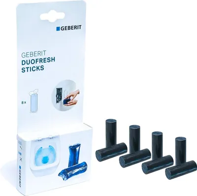 Obrázek produktu pro Geberit DuoFresh Stick (vhodné pro splachovací mísy, balení 8 tyčinek DuoFresh, d x š x v 22 x 9,3 x 2,2 cm, tyčinka pro osvěžení WC, čisticí tyčinky) 244600001