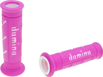 Immagine prodotto di Set di manopole Domino A250 On-Road rosa/bianco con estremità aperte