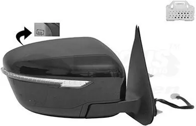 Immagine prodotto di VAN WEZEL 3391818 Specchietto esterno Specchietto laterale destro per NISSAN Qashqai II (J11, J11) Convesso Riscaldato Primerizzato