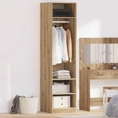 Produktbild von Kleiderschrank mit Regal mit Speicher Eiche handwerklich 50 x 50 x 200 cm