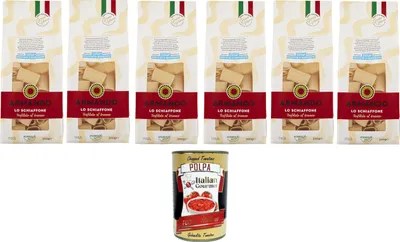 Produktbild von Il Grano Di Armando Lo Schiaffone Italienischer Weizen Bronze gezeichnet 100% Italienische Pasta 6 x 500g + Italian Gourmet Polpa di Pomodoro 400g