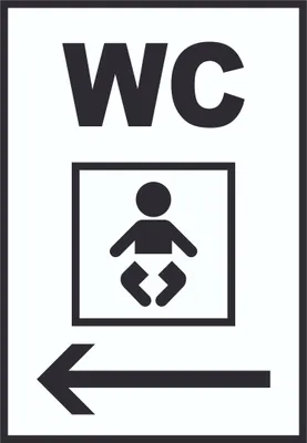 Produktbild von WC Wickelraum links Schild A4 (210x297mm)