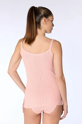 Produktbild von Baumwolle Jacquard Top mit klassischem Schnitt und umhäkeltem Ausschnitt