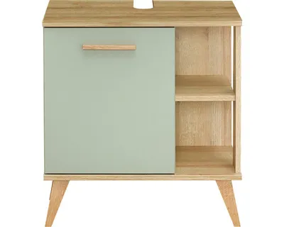 Produktbild von pelipal Waschtischunterschrank Quickset 963 BxHxT 60,5 x 65 x 33 cm Frontfarbe salbei holzdekor 963.016017