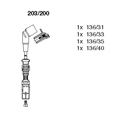 Produktbild von BREMI 203/200 Zündkabelsatz Zündleitungssatz für BMW 3 Limousine (E36) 3 Compact (E36) 3 Cabrio (E36) Z3 Roadster (E36) 3 Touring (E36)