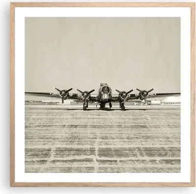 Produktbild von Gerahmtes Poster - Rahmen in heller Eiche - Flugzeug alt Bomber - 60x60 cm - Wand Bild - Wanddeko - Wandbilder - Wandposter - Bilderrahmen - Bilder - Kunstdruck - Wandbild - P2NAC60x60-4184