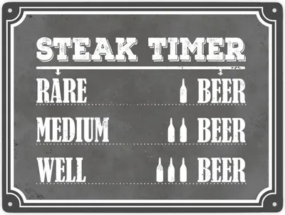 Produktbild von Steak Timer Metallschild XXL Schild Blechschild Aluminiumschild Emailleschild