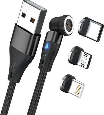 Obrázok produktu pre RealPower MagneticCharge3, 0,2 m, USB A, Čierna