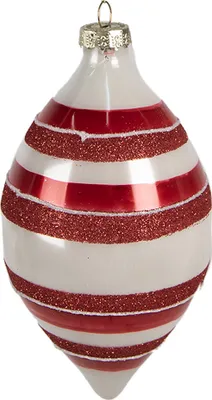 Immagine prodotto di Guaina natalizia Clayre & Eef Ø 8x15 cm in vetro bianco rosso