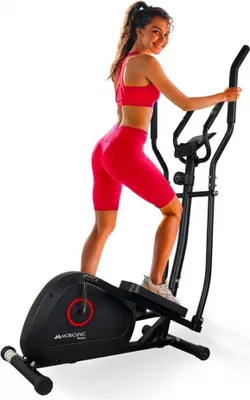 Image de Mobiclinic, vélo elliptique, 8 niveaux de résistance, écran LCD, jusqu'à 100 kg, modèle Atlas, poignée rembourrée, pédales antidérapantes, roue de résistance de 4 kg
