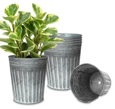 Obrázek produktu pro Sada 6 galvanizovaných květináčů, výška 7 palců