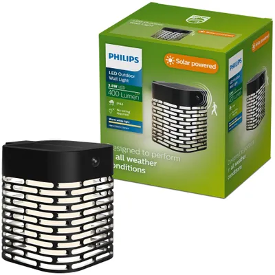 Obrázok produktu pre Philips 8721103105578, Čierna, Plast, III, Súčasné, Garáž, Záhrada, Patio, Pohybový senzor, Senzor deň / noc