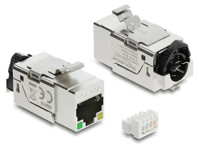 Obrázek produktu pro DeLOCK 86610, Plochý, Nerezová ocel, RJ-45, LSA, Samice, Samice