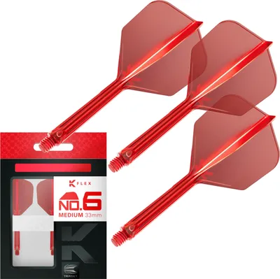 Produktbild von Target Darts K Flex Dartflights No.6 - Standard 33mm, Rot