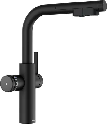Produktbild von Blanco Küchenarmatur mit Filterfunktion und Kochend heißes Wasser Wasserhahn mit Sprudel CHOICE ICONA-L schwarz matt 527