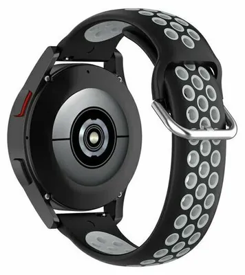Produktbild von By Qubix passend für Garmin Venu / Sq / Sq2 / 2 plus - Silikon Sportarmband mit Schnalle - Schwarz + Grau