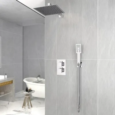 Thermostatischer Duschmischer, 10 Zoll Regendusche, Chrom