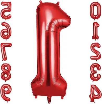 Produktbild von Heliumballon 105 cm - roter Foliensatz für Geburtstag, Hochzeit und Party Dekoration