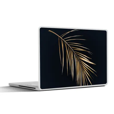 Produktbild von MuchoWow® Laptop Aufkleber Sticker Cover Pflanzen - Gold - Schwarz - Blätter - Luxus 36.5x27.5 cm - Laptop-Sticker