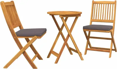 Immagine prodotto di Set Bistro da Giardino 3 pcs Marrone Legno di Acacia Massello