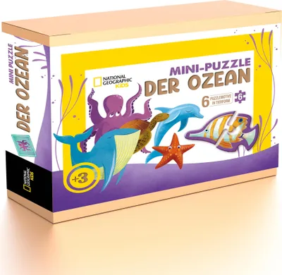 Produktbild von Buntes Kinder-Steckpuzzle Ozean für unterwegs, 6 große Teile, Meerestiere