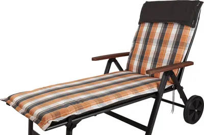 Produktbild von Auflage Rollliege Georgia 90823-450 orange-weiß-anthrazit kariert 190x62x8 cm, mit Reißverschluss Sun Garden