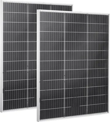 Produktbild von SucceBuy Bifaziales Solarpanel 100 W im 2er-Set, 23% Effizientes Monokristallines N-Typ-PV-Modul mit MC4-Anschluss & Aluminiumrahmen, IP67 Wasserdichtes Solarmodul für Auto, Boot, Wohnmobil, Flachdach, Off-Grid-Systeme