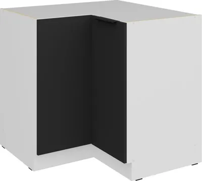 Produktbild von LUNARA Eckunterschrank – 90 x 90 cm, schwarz/weiß