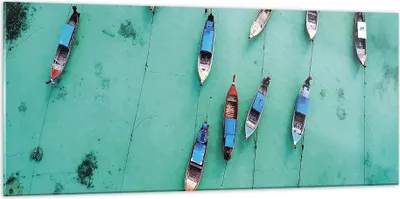 Produktbild von Bilder auf glas - Einteilig - Boote mit Luft - 120x50cm - Glasbilder - Wandbilder - Bilder - zum Aufhängen bereit - Wanddekoration aus Glas - Glas Bilder - Wandbild auf Glas - GAB120x50-4362