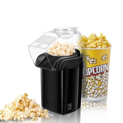 Produktbild von Popcornmaschine Heißluft 1200W | Fettfrei, 2 Min Schnell, Mit Messlöffel, Kompakte Popcorn Maker für Zuhause, Kino & Party