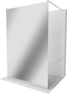 Zdjęcie produktu dla Mexen Kioto ścianka prysznicowa wolnostojąca 110 x 200 cm, lustro 8 mm, nikiel szczotkowany - 800-110-002-97-50