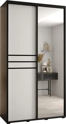 Produktbild von MEBLE KRYSPOL Davos 11 Schrank, zwei Türen - 235,2x140x45 cm - Schwarz Weiß Schwarz